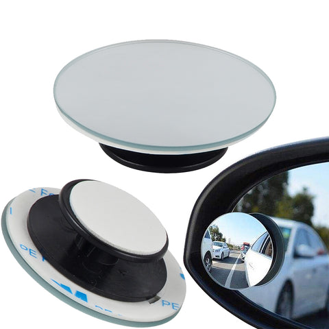 2pcs Car 360 Degree Framless Blind Spot Mirror Wide Angle Round